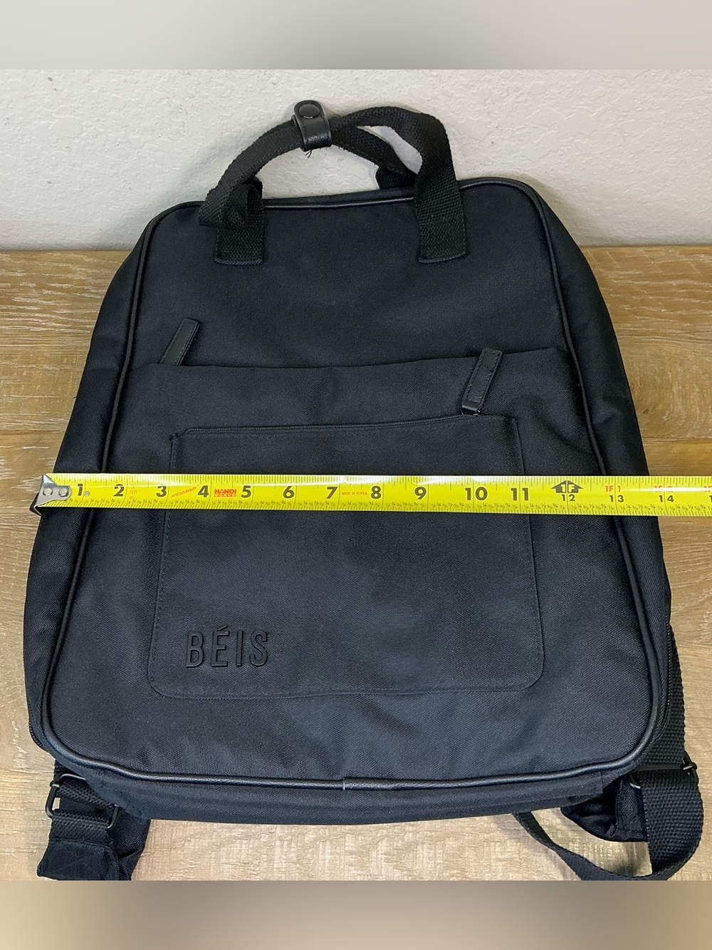 BEIS The Expandable Backpack in Black - Picture 11 of 12